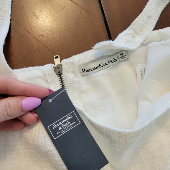 Abercrombie & Fitch Tweed Cami Set Top White - Picture 6 of 8